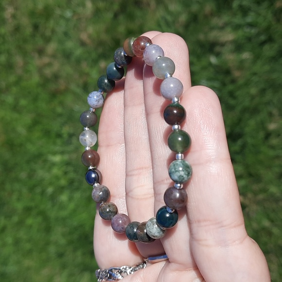 Indian Agate 6mm bracelet (Spacers) - Picture 3 of 5
